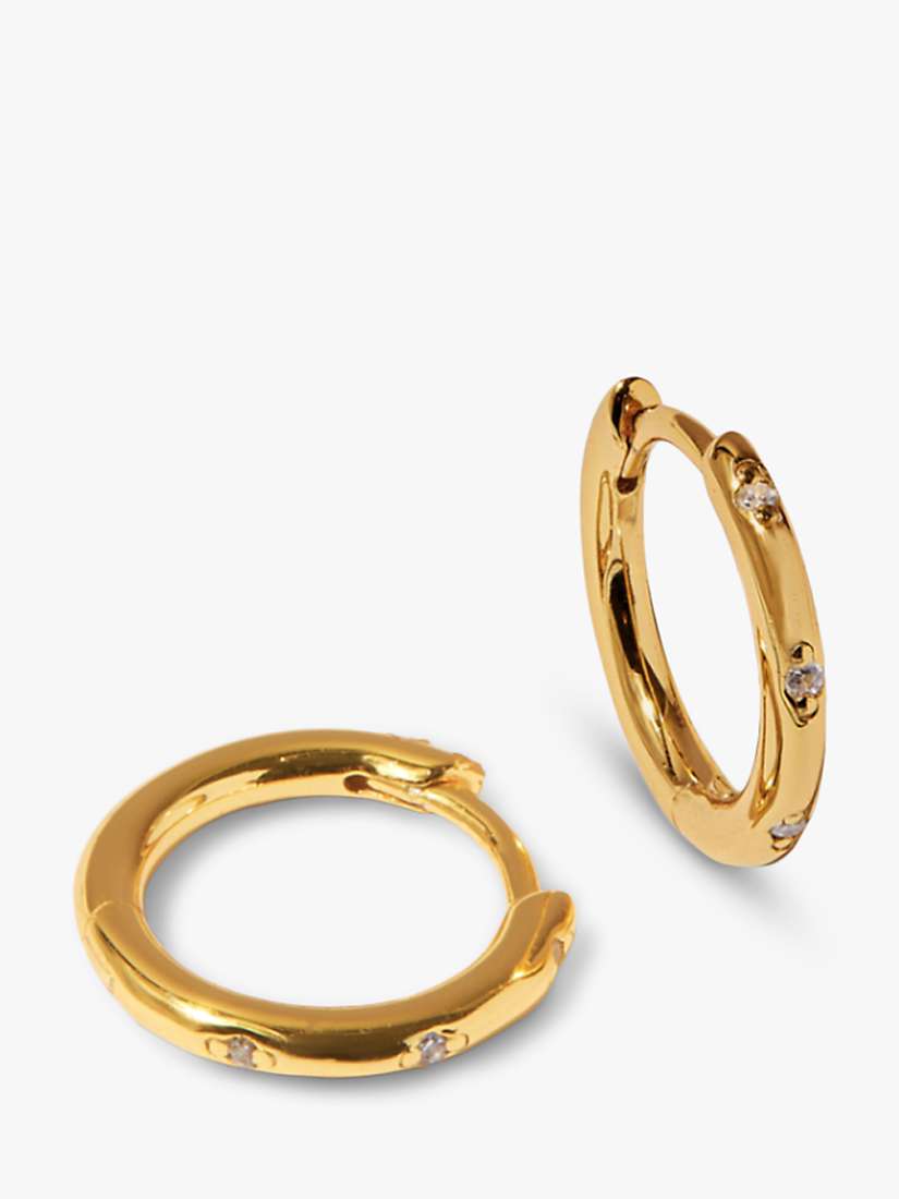 Buy Orelia Luxe Crystal Huggie Hoop Earrings, Gold Online at johnlewis.com