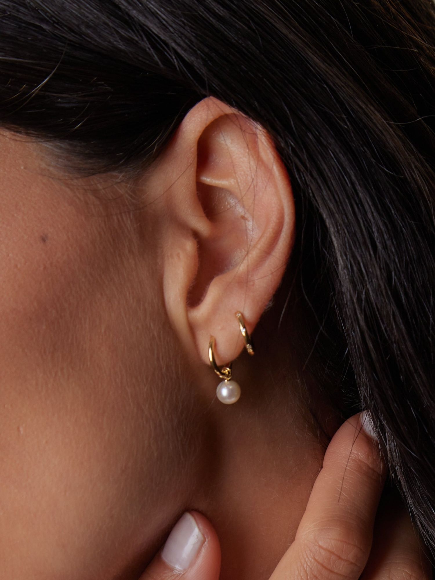 Buy Orelia Luxe Crystal Huggie Hoop Earrings, Gold Online at johnlewis.com