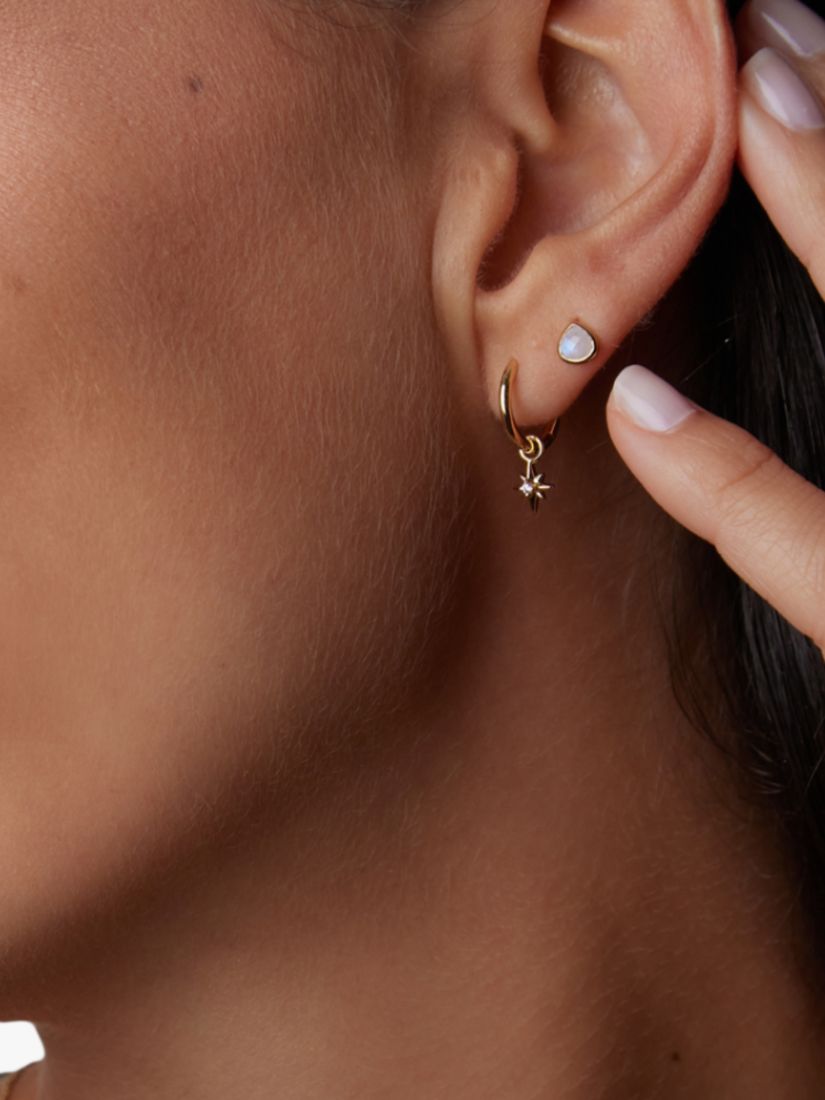 Buy Orelia Luxe Semi Precious Moonstone Teardrop Stud Earrings, Gold Online at johnlewis.com