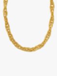 Orelia Interlocking Oval Link Statement Necklace, Gold