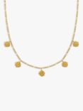 Orelia Multi Coin Figaro Collar Necklace, Gold