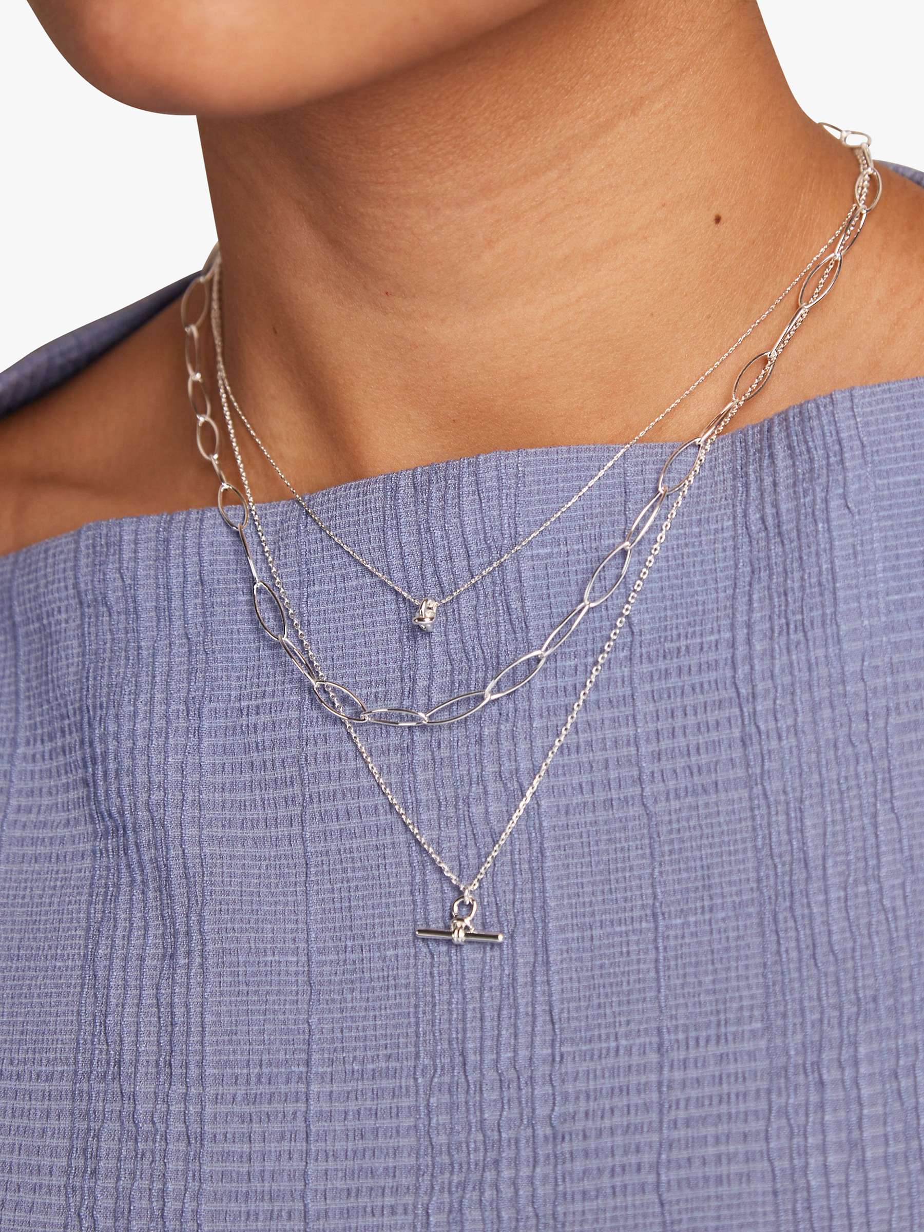 Buy Orelia Dainty T-Bar Knot Detail Pendant Necklace Online at johnlewis.com