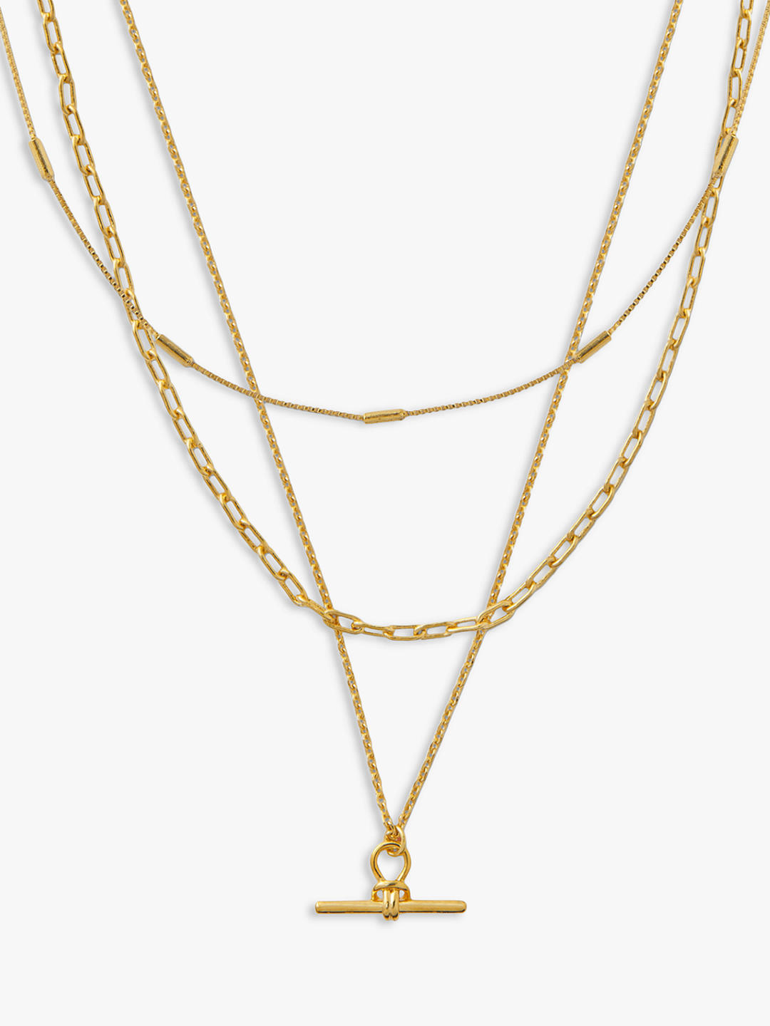 Orelia Dainty Mixed Chain Layered Necklaces, Gold