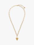 Orelia Paperclip Link Molten Heart Pendant Necklace, Gold