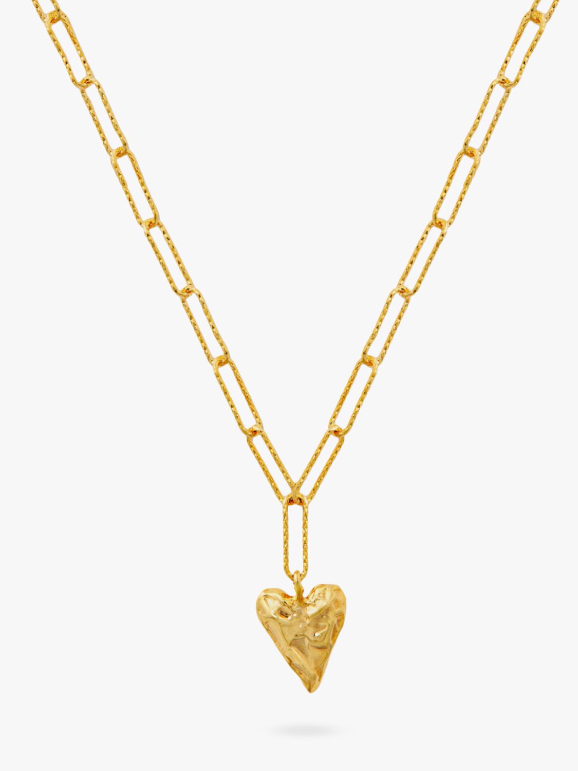 Buy Orelia Paperclip Link Molten Heart Pendant Necklace, Gold Online at johnlewis.com