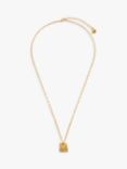 Orelia Molten Square Pendant Necklace, Gold
