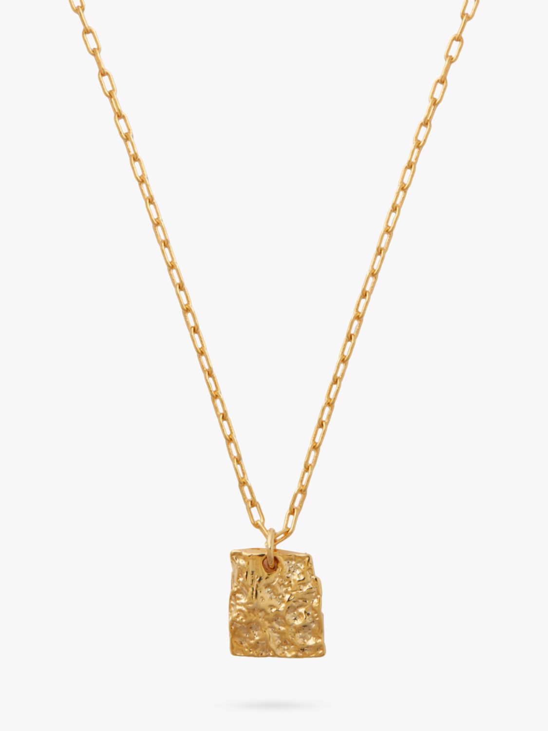 Buy Orelia Molten Square Pendant Necklace, Gold Online at johnlewis.com