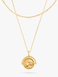 Orelia Goddess Coin & Beaded Layered Necklace, Gold