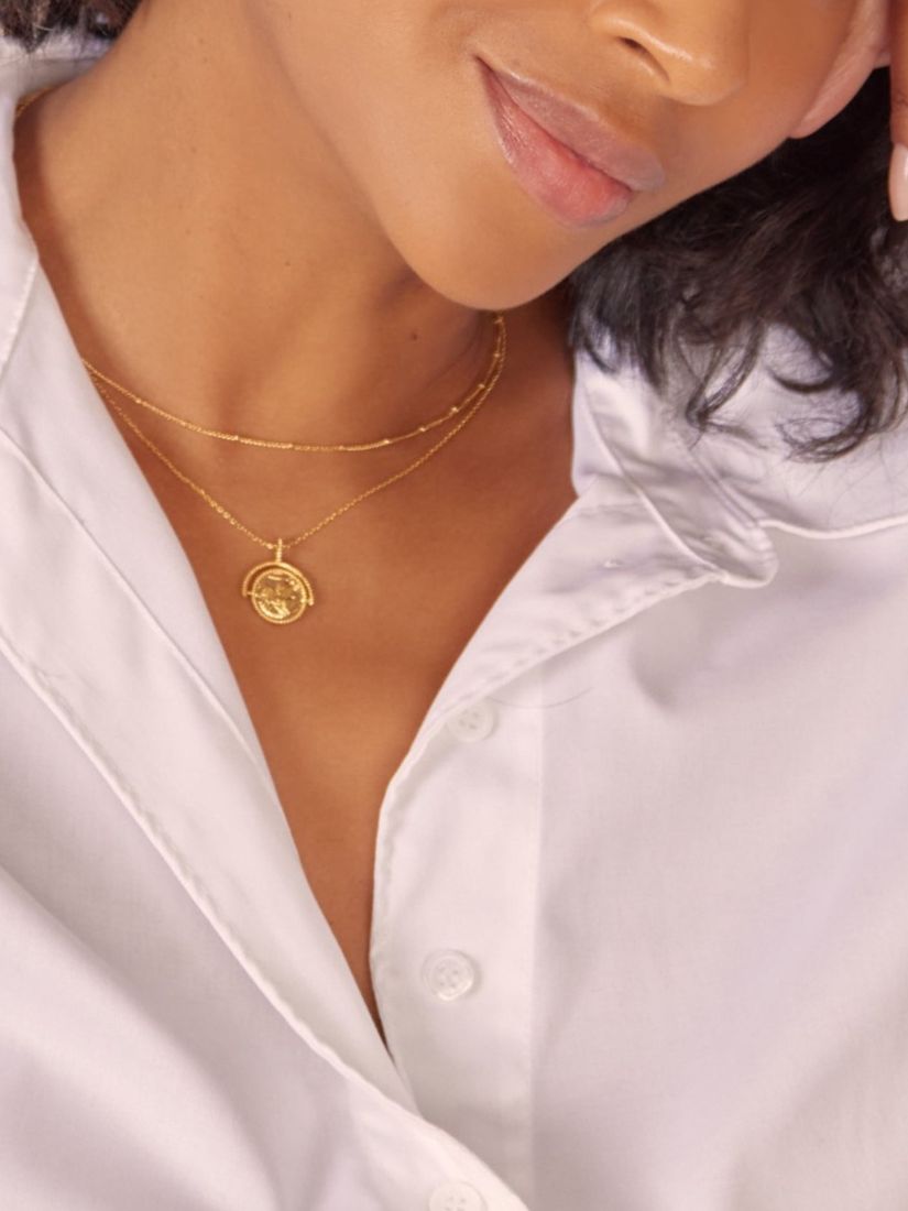 Buy Orelia Goddess Coin & Beaded Layered Necklace, Gold Online at johnlewis.com