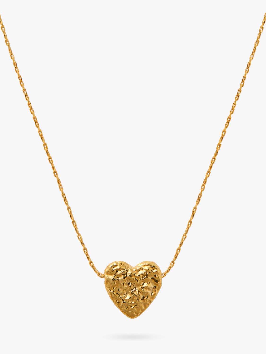 Buy Orelia Molten Textured Heart Charm Necklace, Gold Online at johnlewis.com