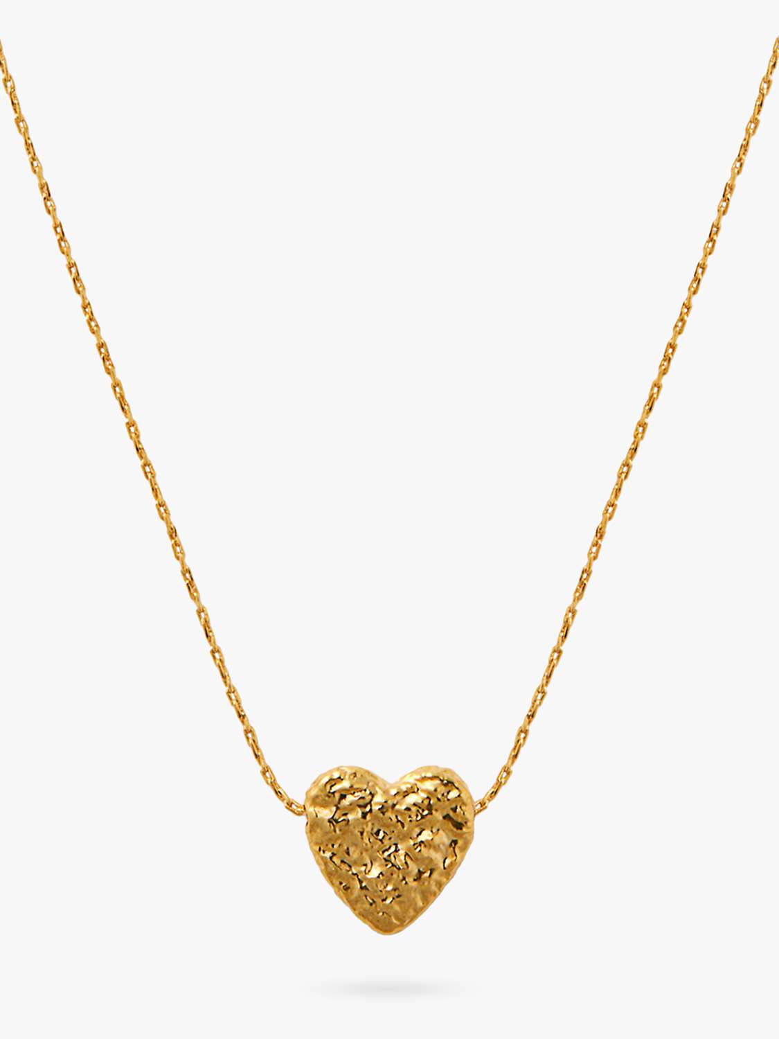 Buy Orelia Molten Textured Heart Charm Necklace, Gold Online at johnlewis.com