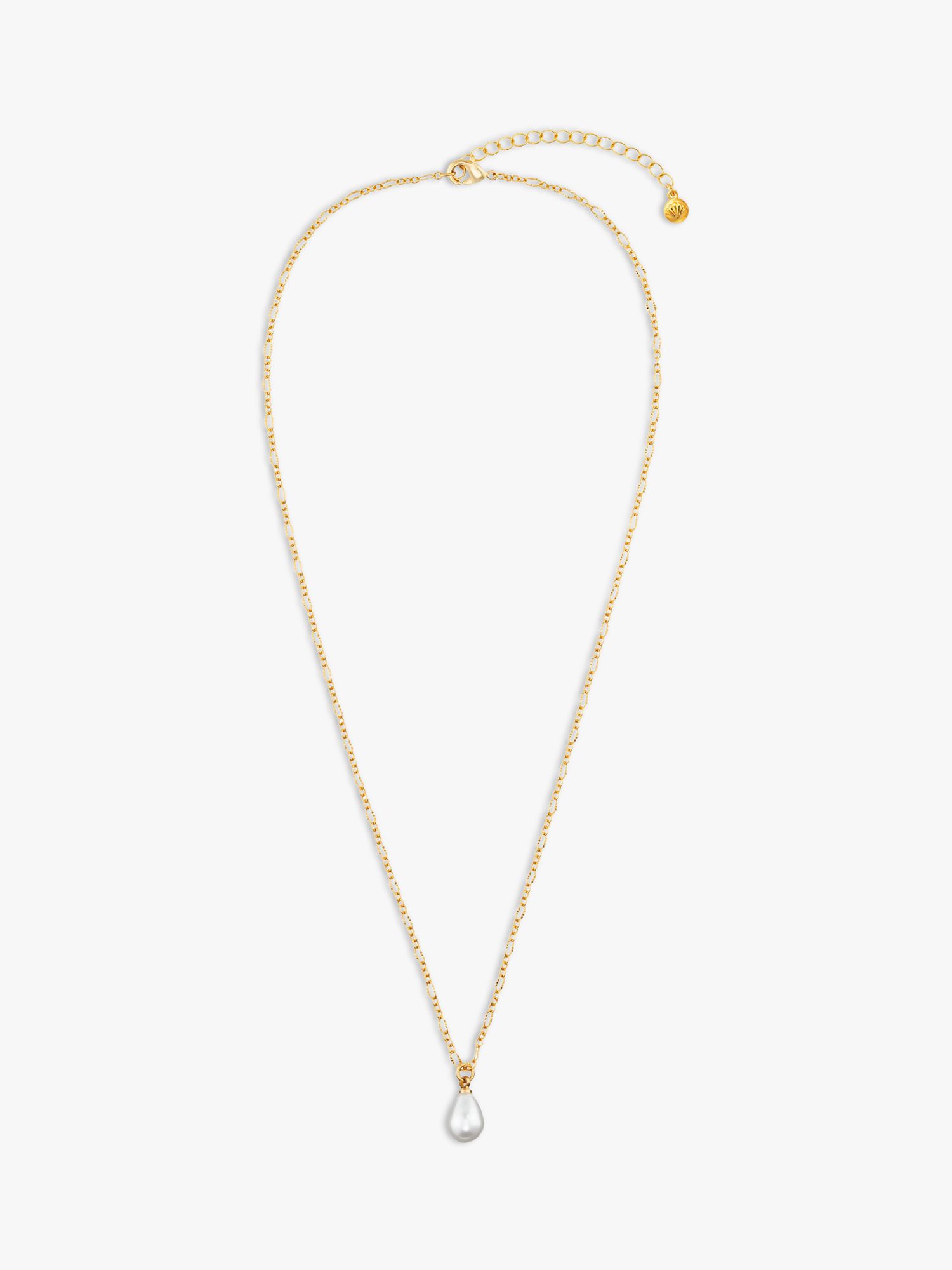 Orelia Dainty Peardrop Pearl Pendant Necklace