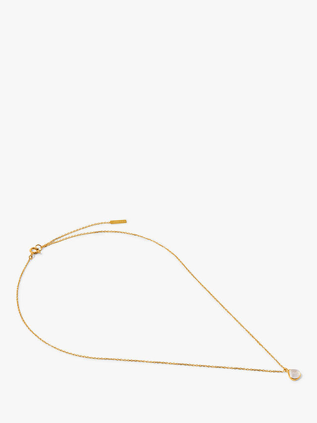 Orelia Luxe Semi Precious Moonstone Charm Necklace, Gold