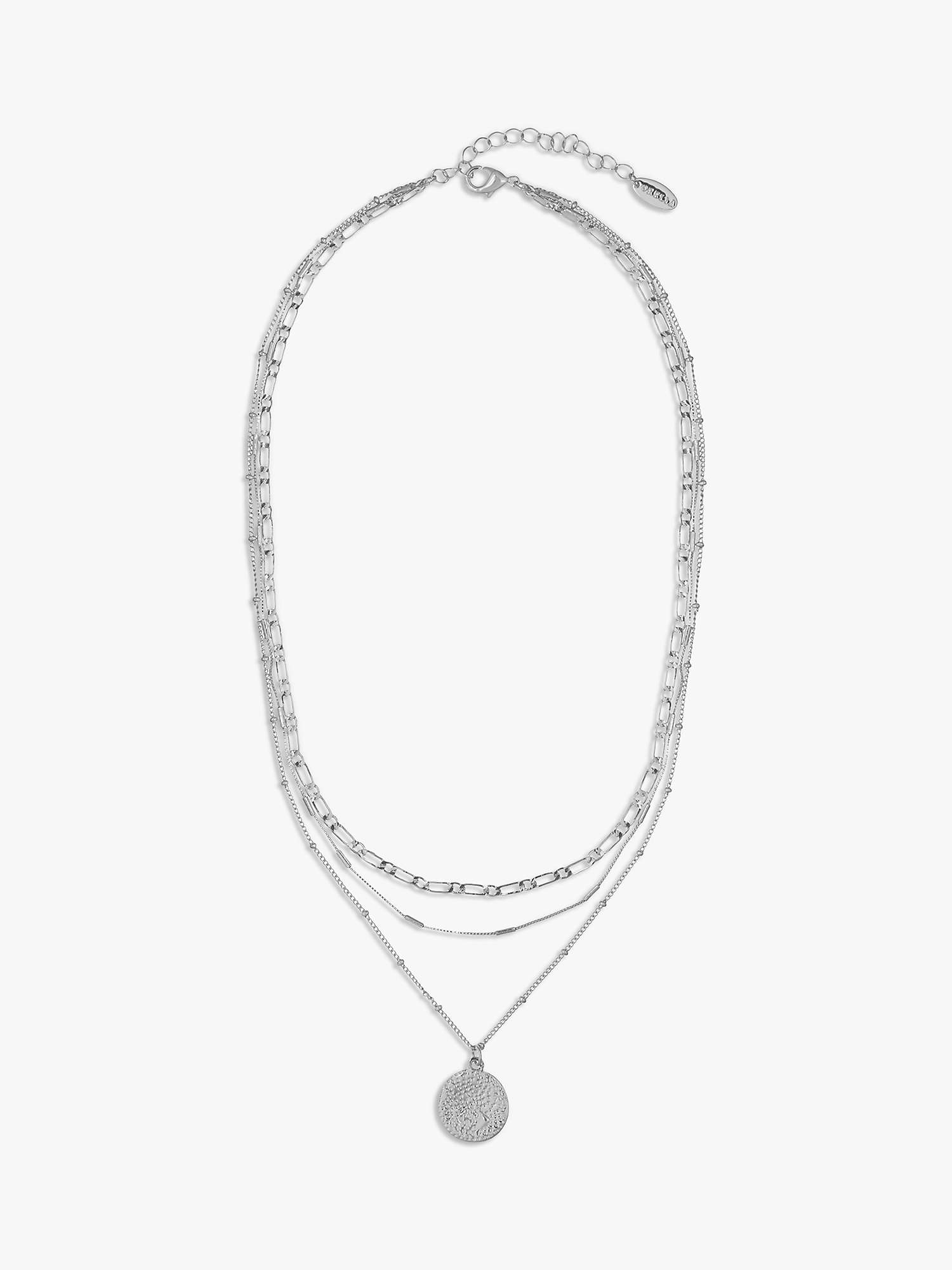 Buy Orelia Coin Triple Chain Layered Necklace, Silver Online at johnlewis.com