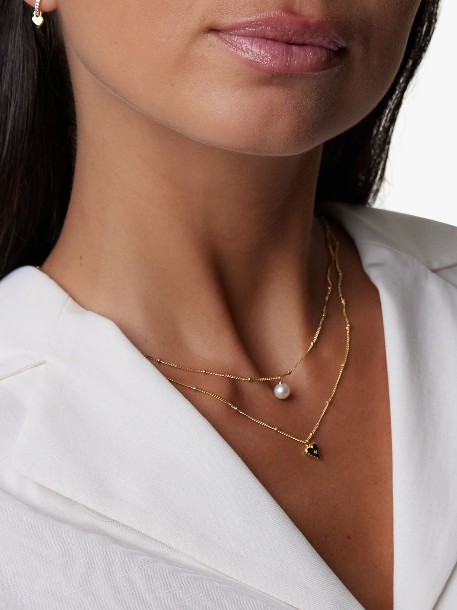 Buy Orelia Luxe Satellite Freshwater Pearl Pendant Necklace, Gold Online at johnlewis.com