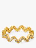 Orelia Pave Wave Ring, Gold