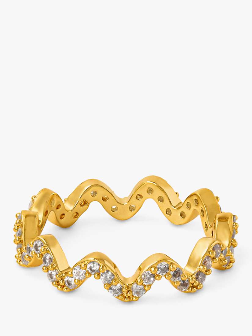 Buy Orelia Pave Wave Ring, Gold Online at johnlewis.com