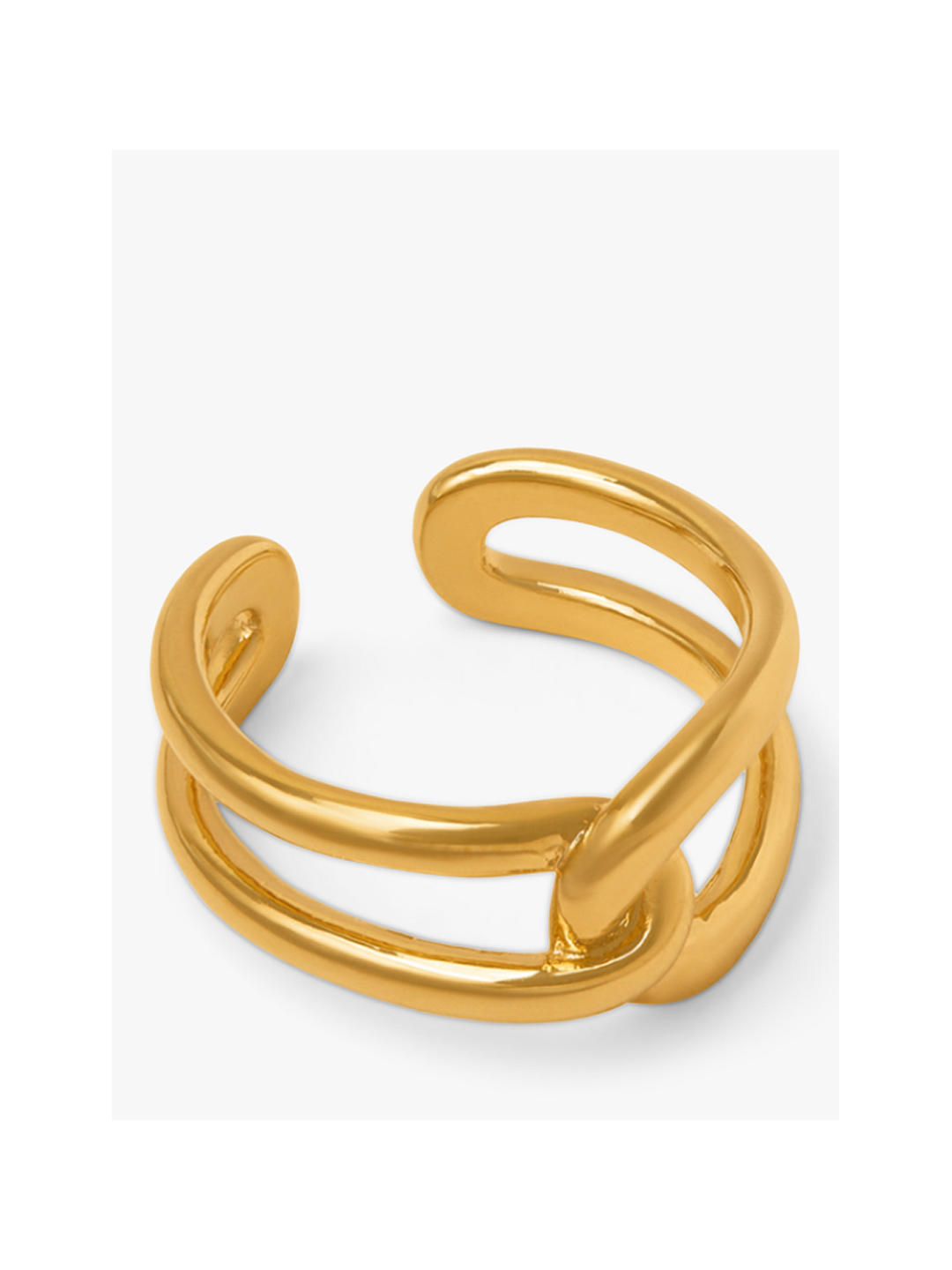 Orelia Interlocking Knot Detail Adjustable Ring, Gold
