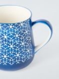 John Lewis Wax Resist Kaleidoscope Large Stoneware Mug, 460ml, Blue