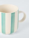 John Lewis Hand Painted Striped Stoneware Mug, 285ml, Green