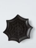 John Lewis Halloween Spider Web Stoneware Dish, 22cm, Black