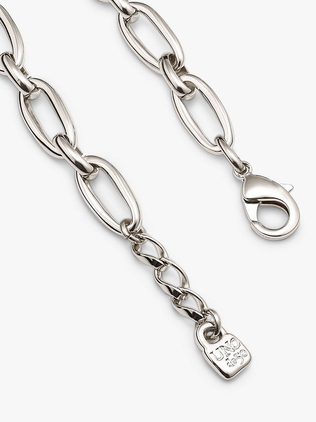 UNOde50 Alien Oval Link Chain Bracelet, Silver