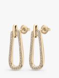 UNOde50 Prosperity Topaz Link Shaped Drop Earrings, Gold