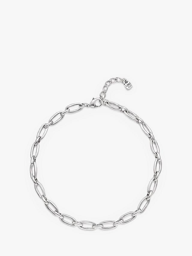 UNOde50 Alien Oval Link Necklace, Silver