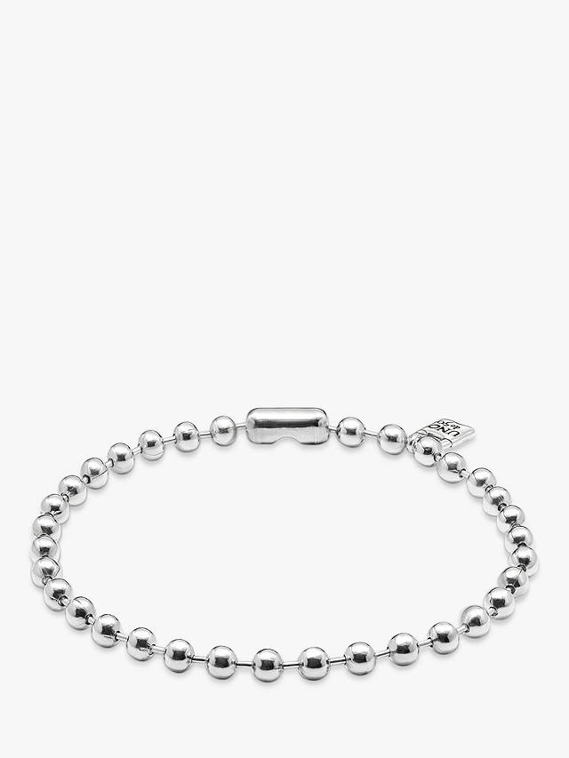 UNOde50 Copito De Nieve Large Bead Chain Necklace, Silver