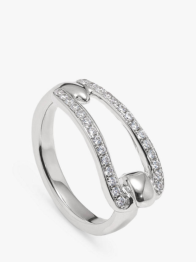 UNOde50 Prosperity Topaz Link Design Ring, Silver