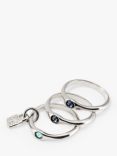 UNOde50 Happy Swarovski Crystal Stacking Ring Set, Silver