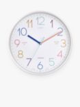 Acctim Afia Time Teaching Wall Clock, 30cm, White/Multi