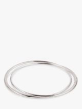 John Lewis hammered silver bangle bracelet ~ hook closure