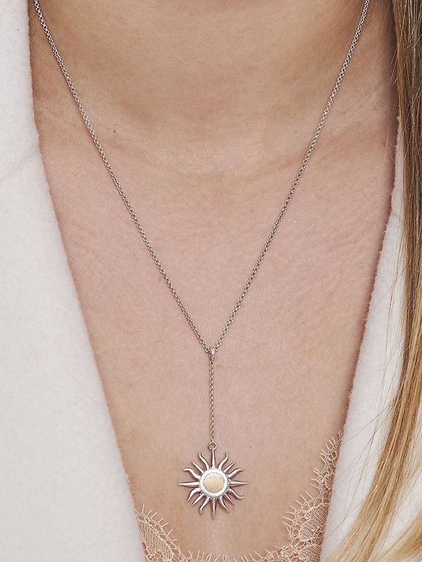 Buy Dinny Hall Sun Charm Pendant Necklace, Silver/Gold Online at johnlewis.com