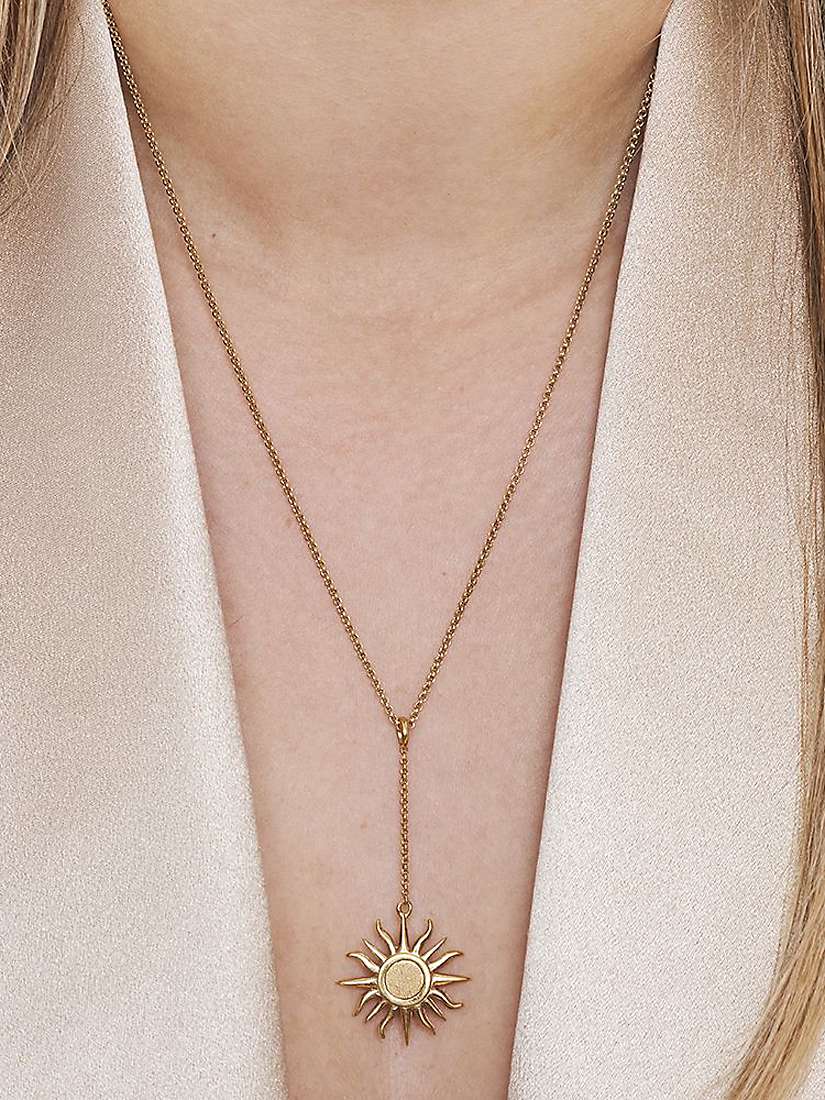 Buy Dinny Hall Brushed Sun Charm Pendant Necklace, Gold Online at johnlewis.com