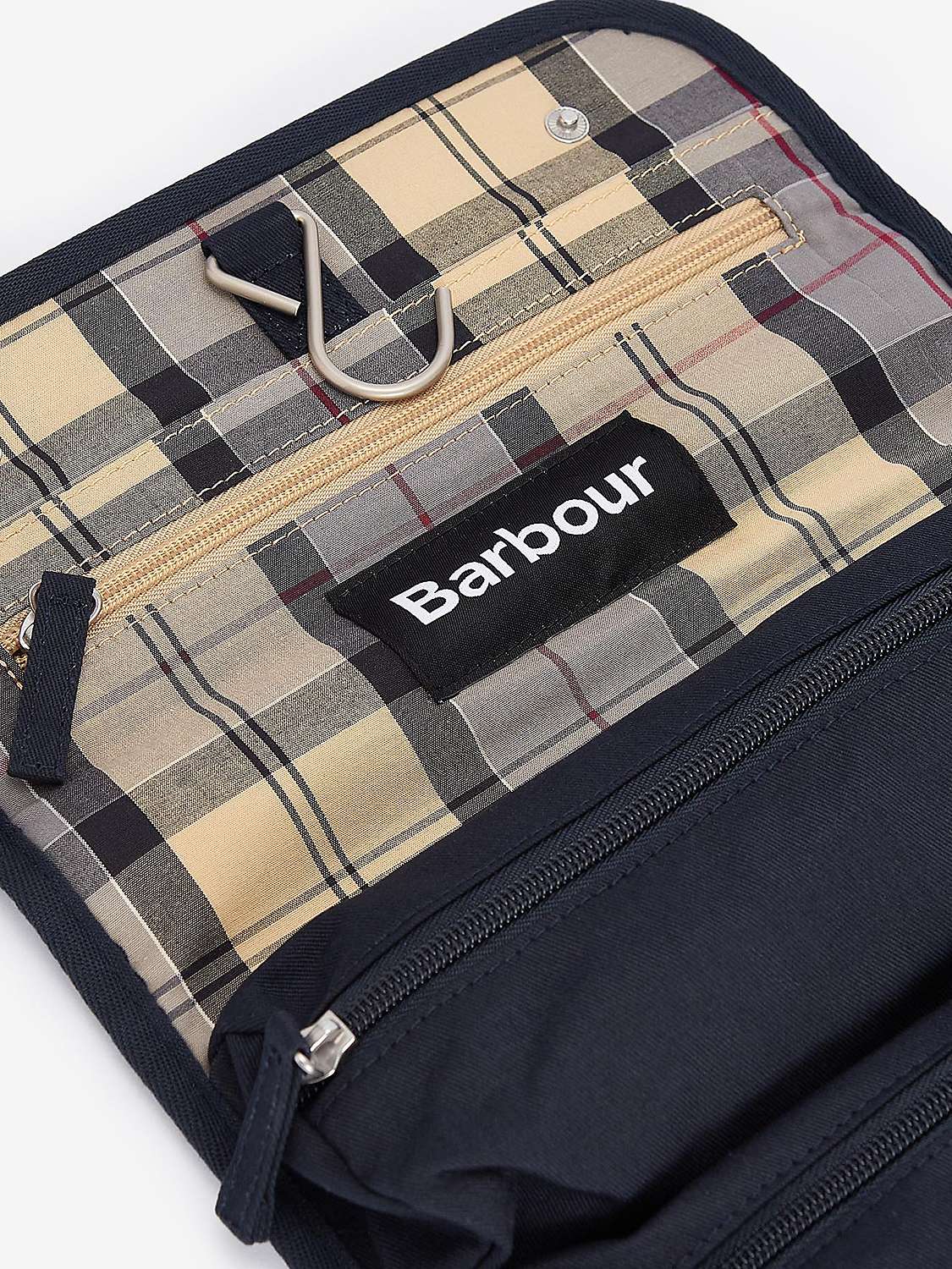 Buy Barbour Cascade Waxed Handing Wash Bag, Navy Online at johnlewis.com