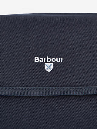 Barbour Cascade Waxed Handing Wash Bag, Navy