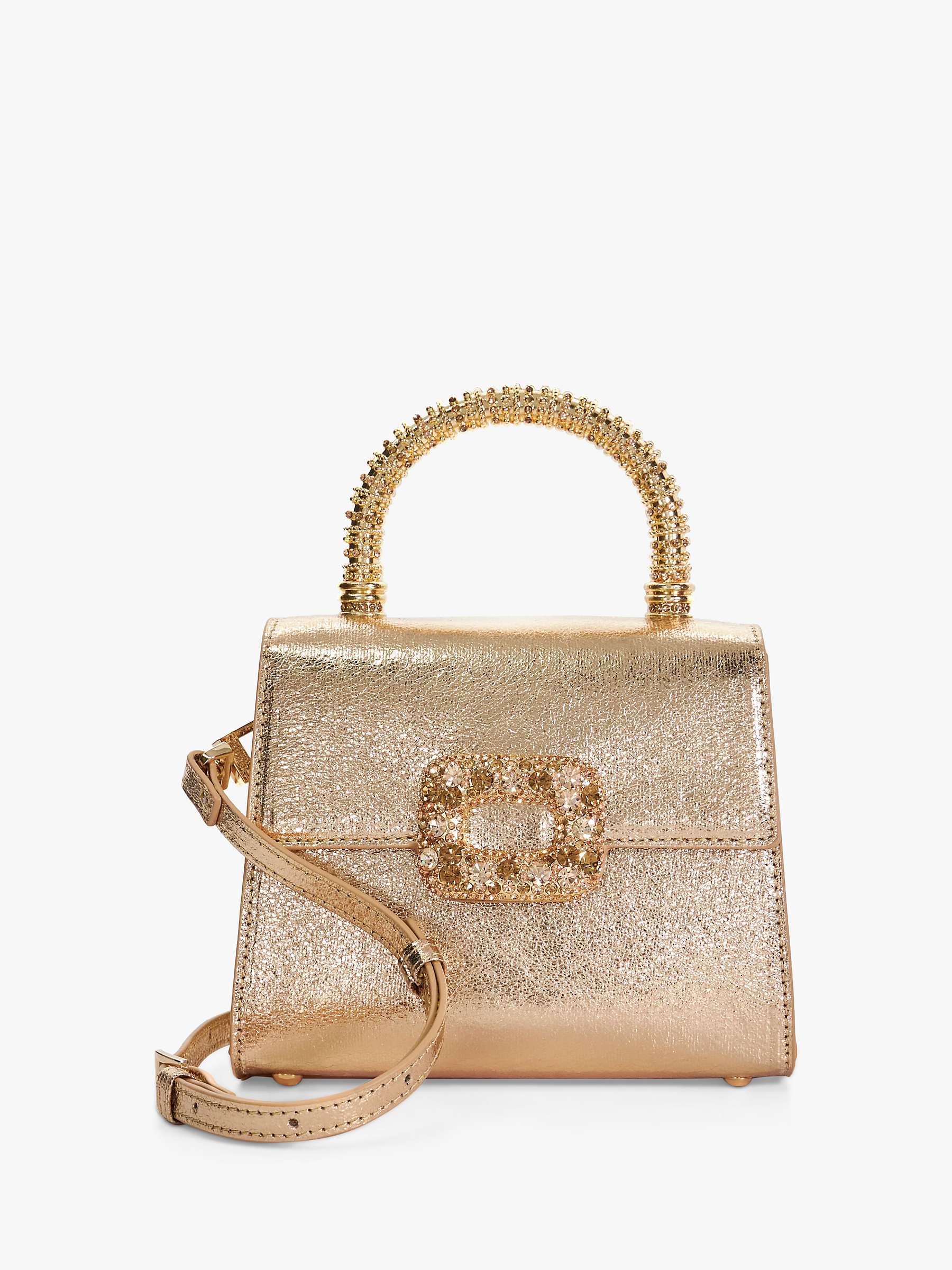 Buy Dune Bolenna Embellished Top Handle Clutch Bag, Rose Gold Online at johnlewis.com