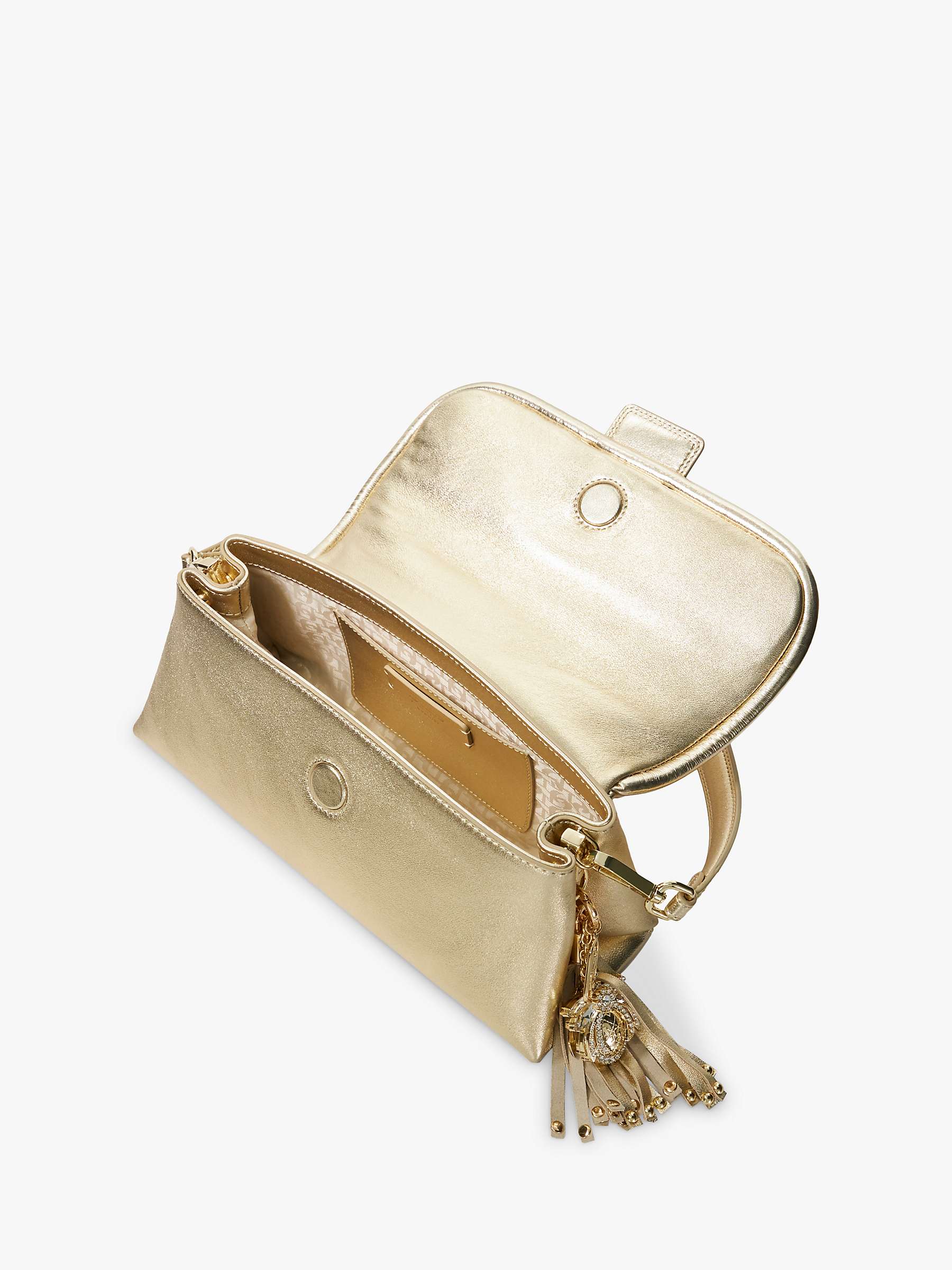 Buy Dune Chelsea Leather Shoulder Bag, Gold Online at johnlewis.com