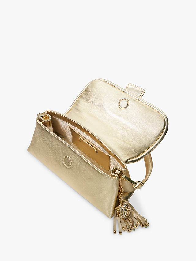 Dune Chelsea Leather Shoulder Bag, Gold