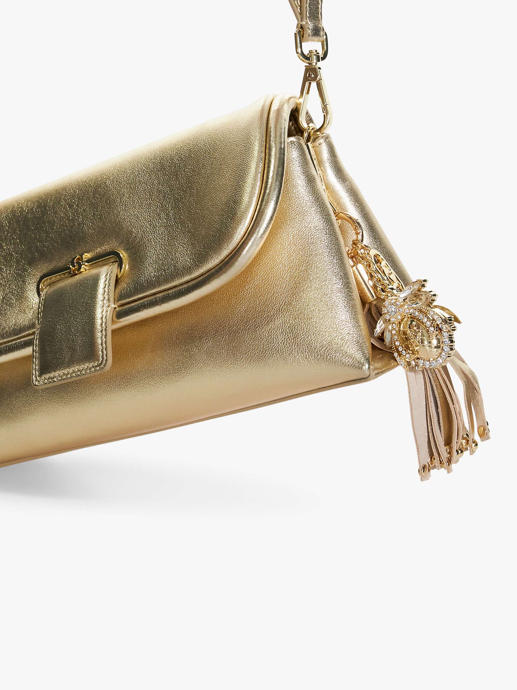 Buy Dune Chelsea Leather Shoulder Bag, Gold Online at johnlewis.com