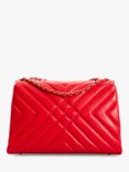 Dune Regent Leather Quilted Shoulder Bag, Bright Red