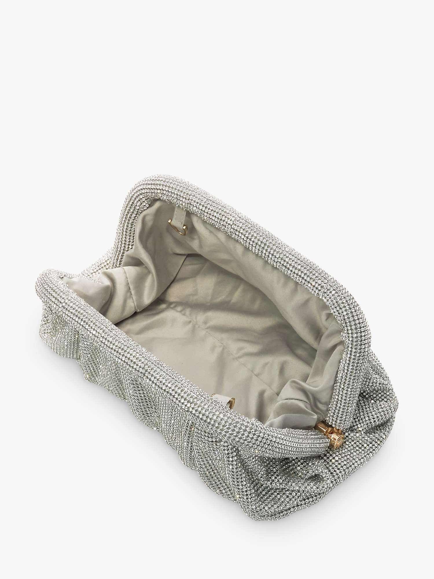 Buy Dune Elegent Embellished Clutch Bag, Silver Online at johnlewis.com