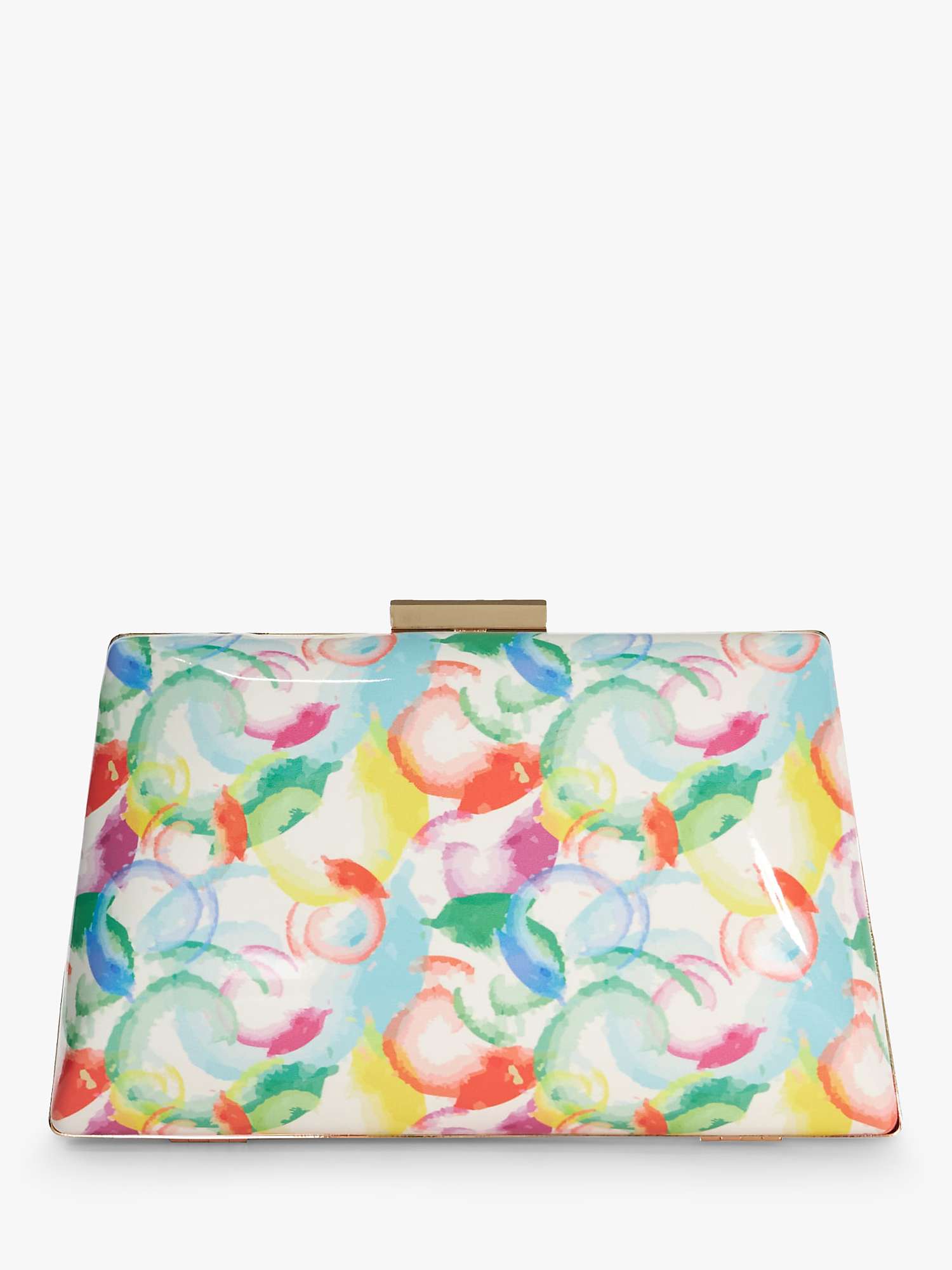 Buy Dune Bellaria Abstract Print Patent Angled Frame Box Clutch Bag, Multi Online at johnlewis.com