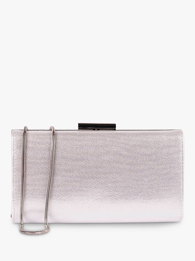 Paradox London Doria Shimmer Clutch Bag, Silver