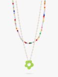 Stych Kids' Two Row Beaded Flower Necklace, Multi