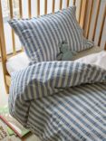 Piglet in Bed Cotton Seersucker Kids' Duvet Cover Set, Warm Blue