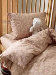 Piglet in Bed Kids' Floral Cotton Duvet Cover & Pillowcase Set, Chestnut