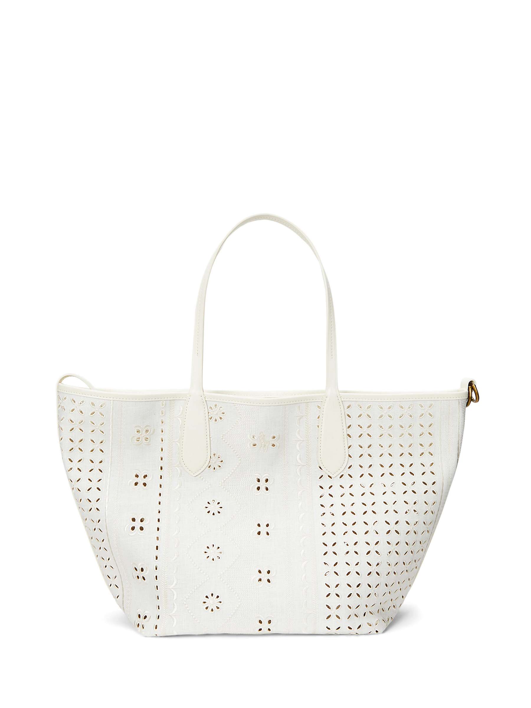 Buy Polo Ralph Lauren Bellport Embroidered Eyelet Tote Bag, White Online at johnlewis.com
