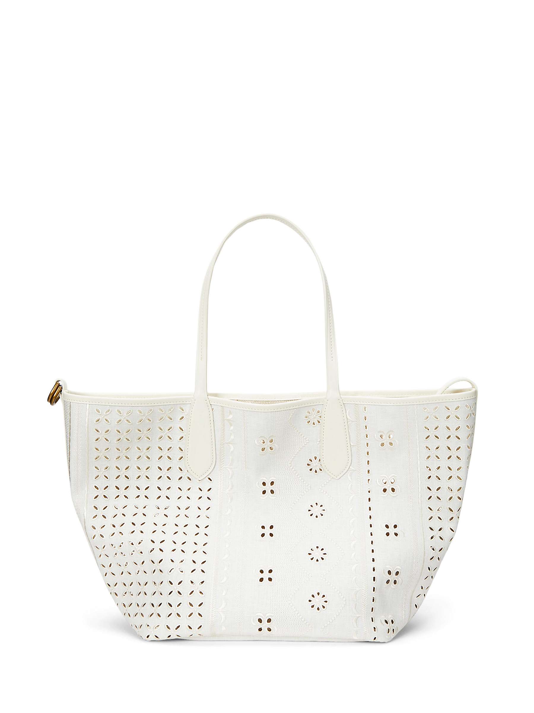 Buy Polo Ralph Lauren Bellport Embroidered Eyelet Tote Bag, White Online at johnlewis.com